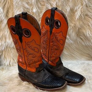 Ferrini Black and Orange Western Boots